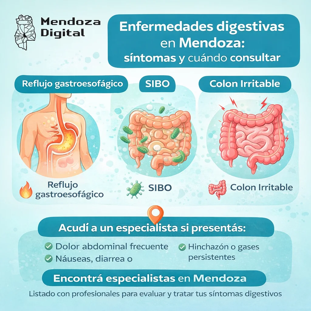 Enfermedades digestivas en Mendoza síntomas y cuándo consultar