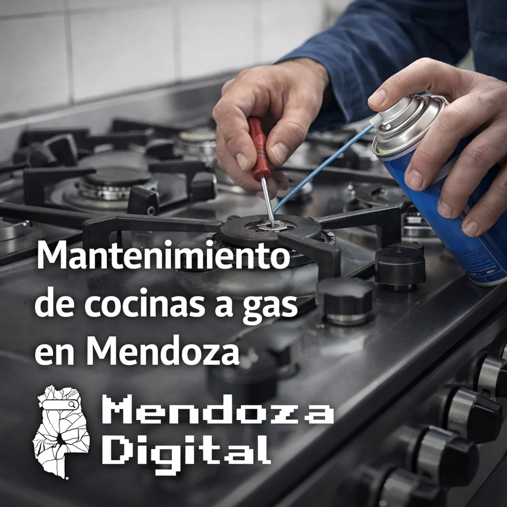 Técnico de confianza realizando el service de una cocina a gas en Mendoza