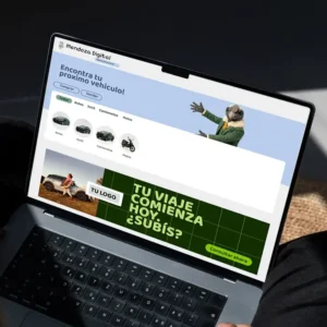 Laptop con el portal Mendoza Digital para buscar y anunciar autos, SUVs y camionetas en Mendoza