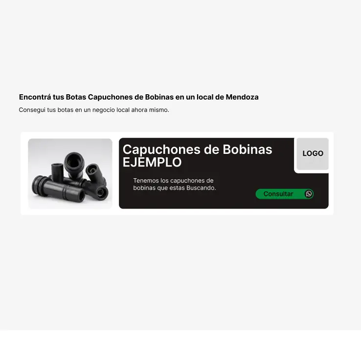 Espacio publicitario en alquiler para negocios de venta de Botas Capuchones de bobinas en Mendoza