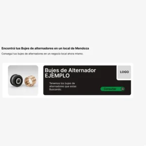 Espacio publicitario en alquiler para negocios de venta sobre Bujes de Alternadores en Mendoza