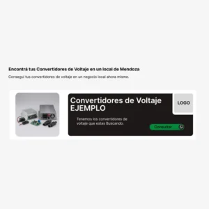 Espacio publicitario en alquiler para negocios de venta sobre Convertidores de Voltaje en Mendoza