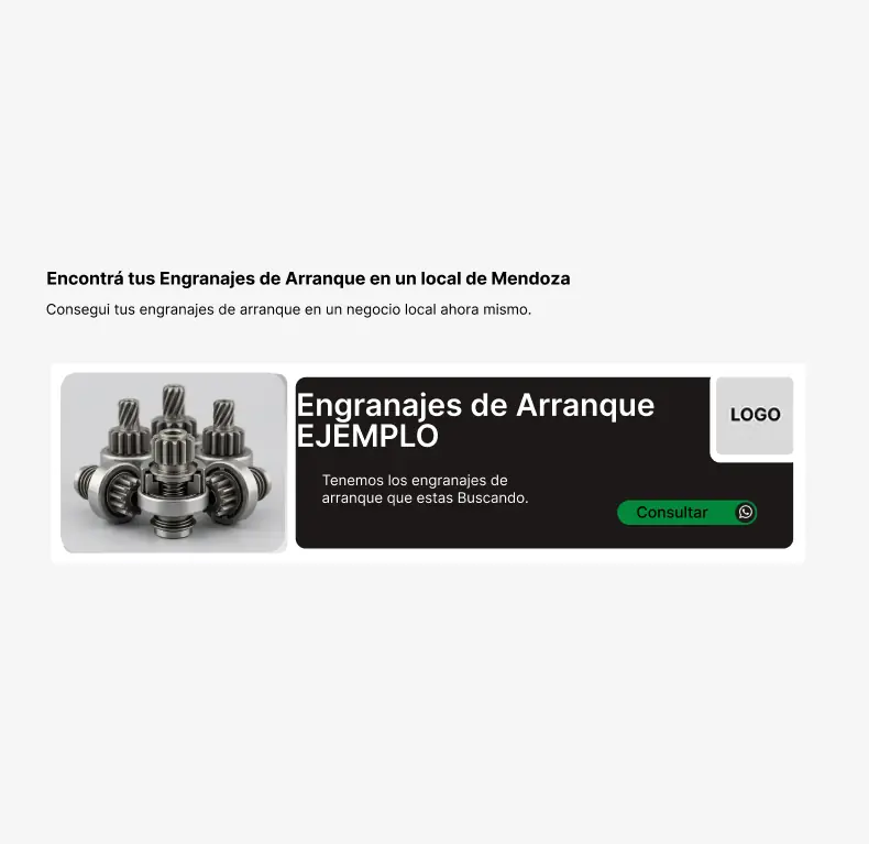 Espacio publicitario en alquiler para negocios de venta de Engranajes de Arranque en Mendoza