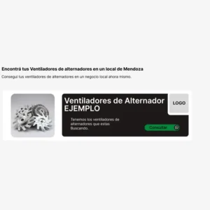Espacio publicitario en alquiler para negocios de venta sobre Ventiladores de alternadores en Mendoza
