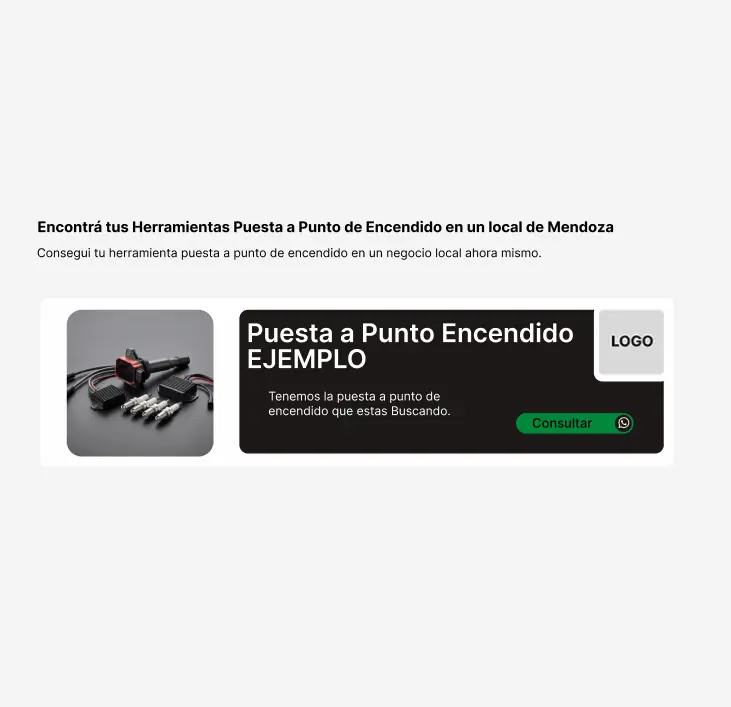 Espacio publicitario en alquiler para negocios de venta sobre Puesta a Punto para Encendido en Mendoza