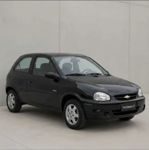 Vista frontal de auto Chevrolet Corsa Classic LT negro en venta en Mendoza.