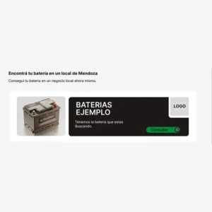 Ejemplo de banner publicitario destacado para negocio de venta de baterías en Mendoza Digital