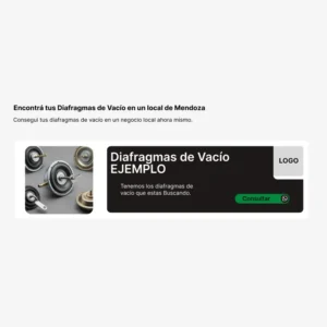 Espacio publicitario en alquiler para negocios de venta sobre Diafragmas de Vacío en Mendoza