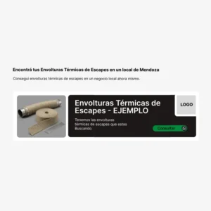 Espacio publicitario en alquiler para negocios de venta sobre Envolturas Térmicas de Escapes en Mendoza