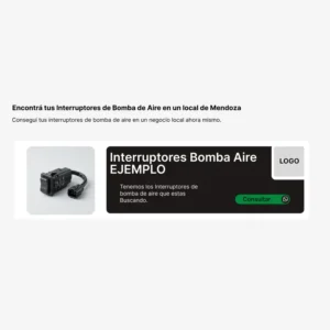 Espacio publicitario en alquiler para negocios de venta sobre Interruptores de bomba de aire en Mendoza