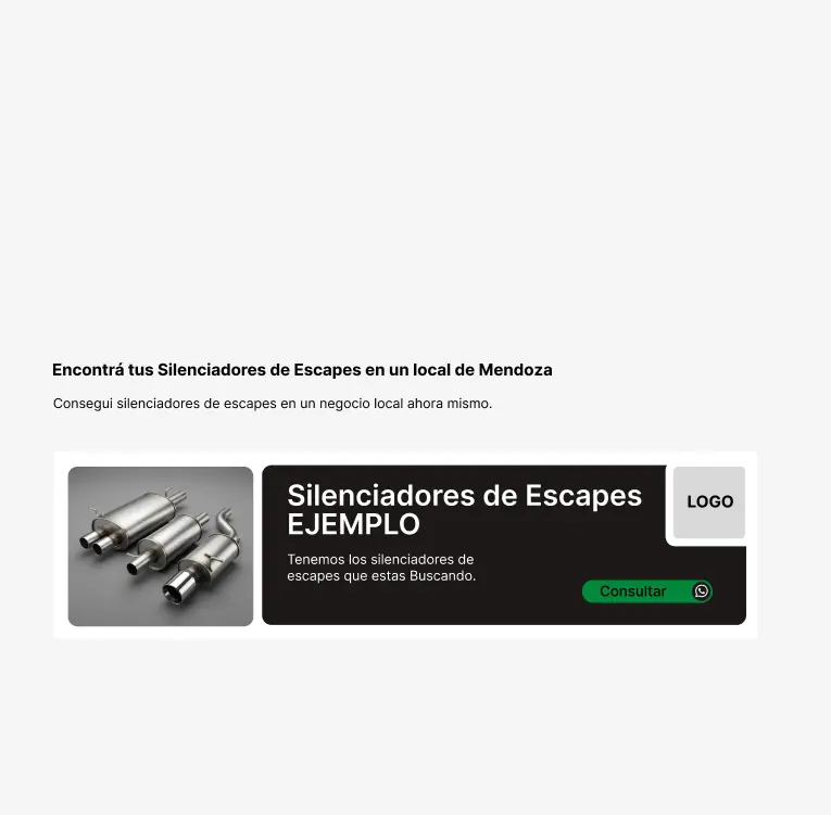 Espacio publicitario en alquiler para negocios de venta sobre Silenciadores de Escapes en Mendoza