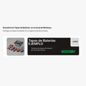 Espacio publicitario en alquiler para negocios de venta sobre Tapas de Baterías en Mendoza