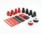 Kit de capuchones de goma rojos y negros con espaguetis termocontraíbles aislantes listo para comprar online en Mendoza