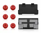 Kit de seis tapones rojos de celdas con rosca y dos cubiertas plásticas negras de terminales listo para comprar online en Mendoza